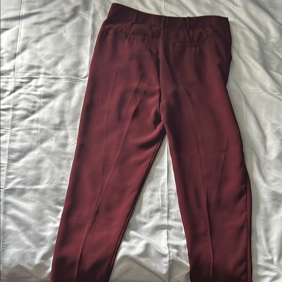 Anthropologie Burgundy Cropped Pants with Relaxed Fit - Picture 4 of 6